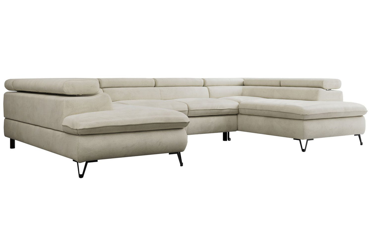 Cord Wohnlandschaft PETER U in Beige von vorne