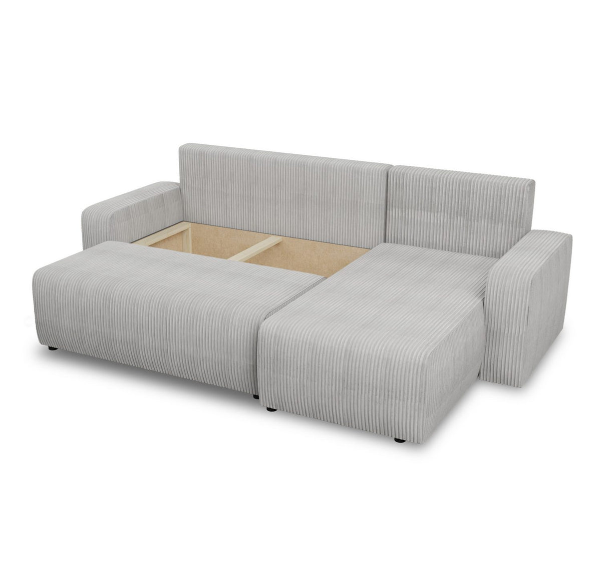 Graues Cord Ecksofa ROMA L in L-Form Ansicht 3