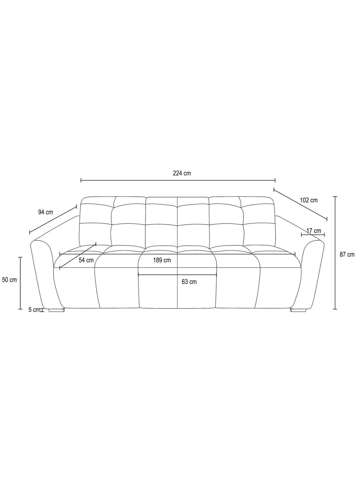 Cord Sofa CAARLA im Wohnzimmer aufgestellt