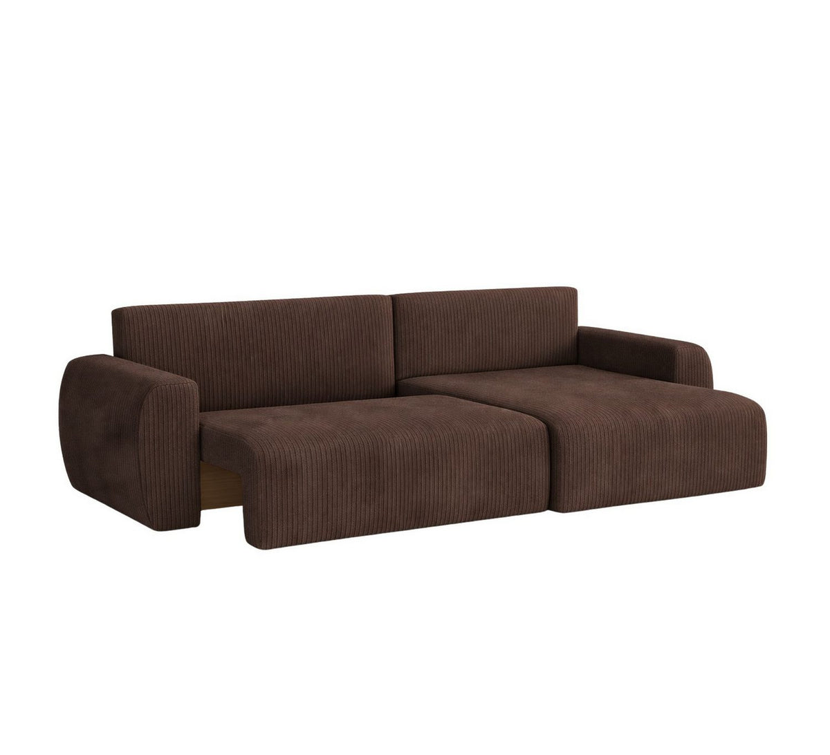 Seitenansicht des Ecksofas ARIEL L in Braun