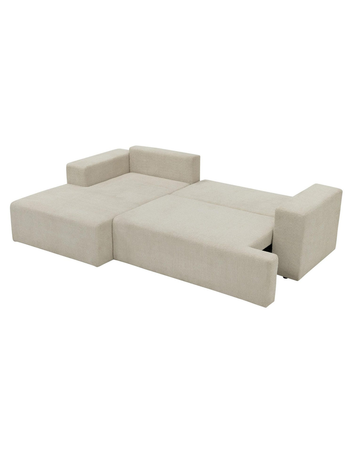 Cord Ecksofa MIVO mit geöffnetem Bettkasten