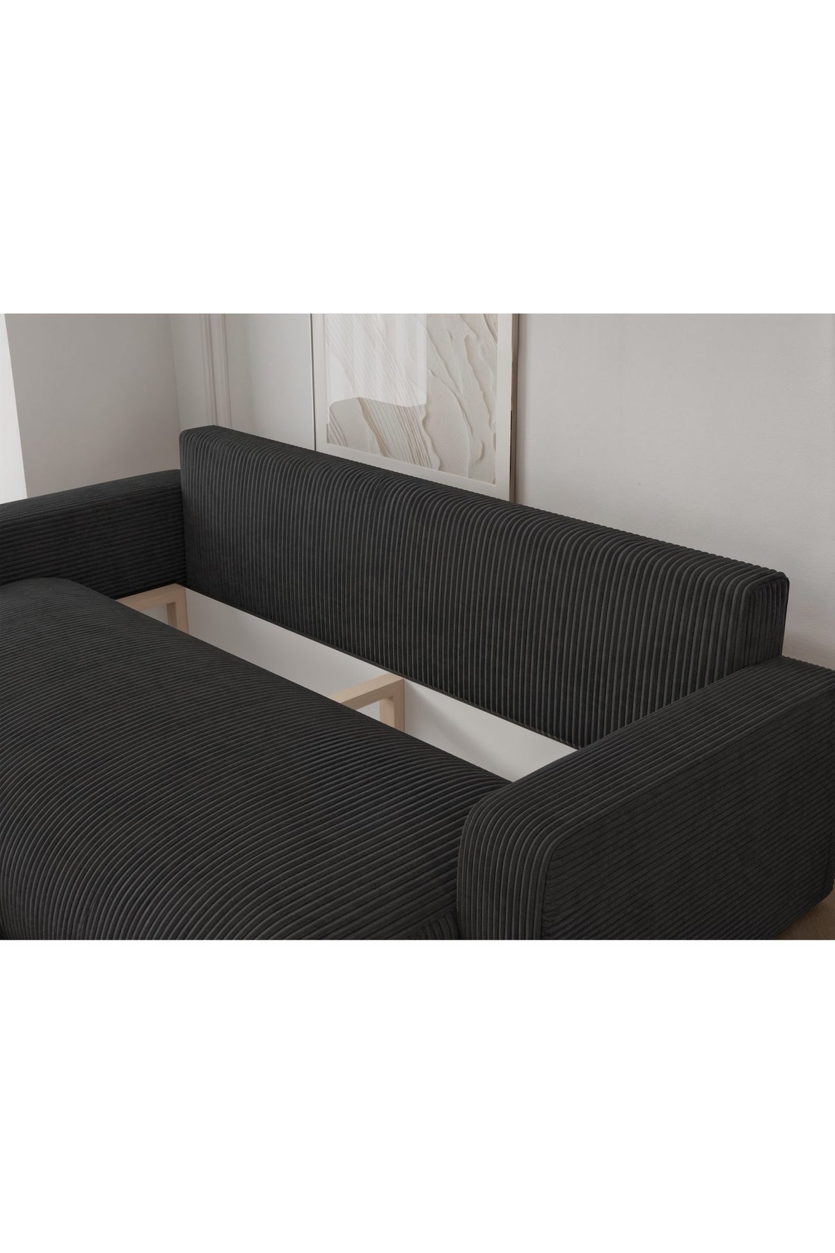 Poso Cordstoff des Schlafsofas PIANO in Nahaufnahme