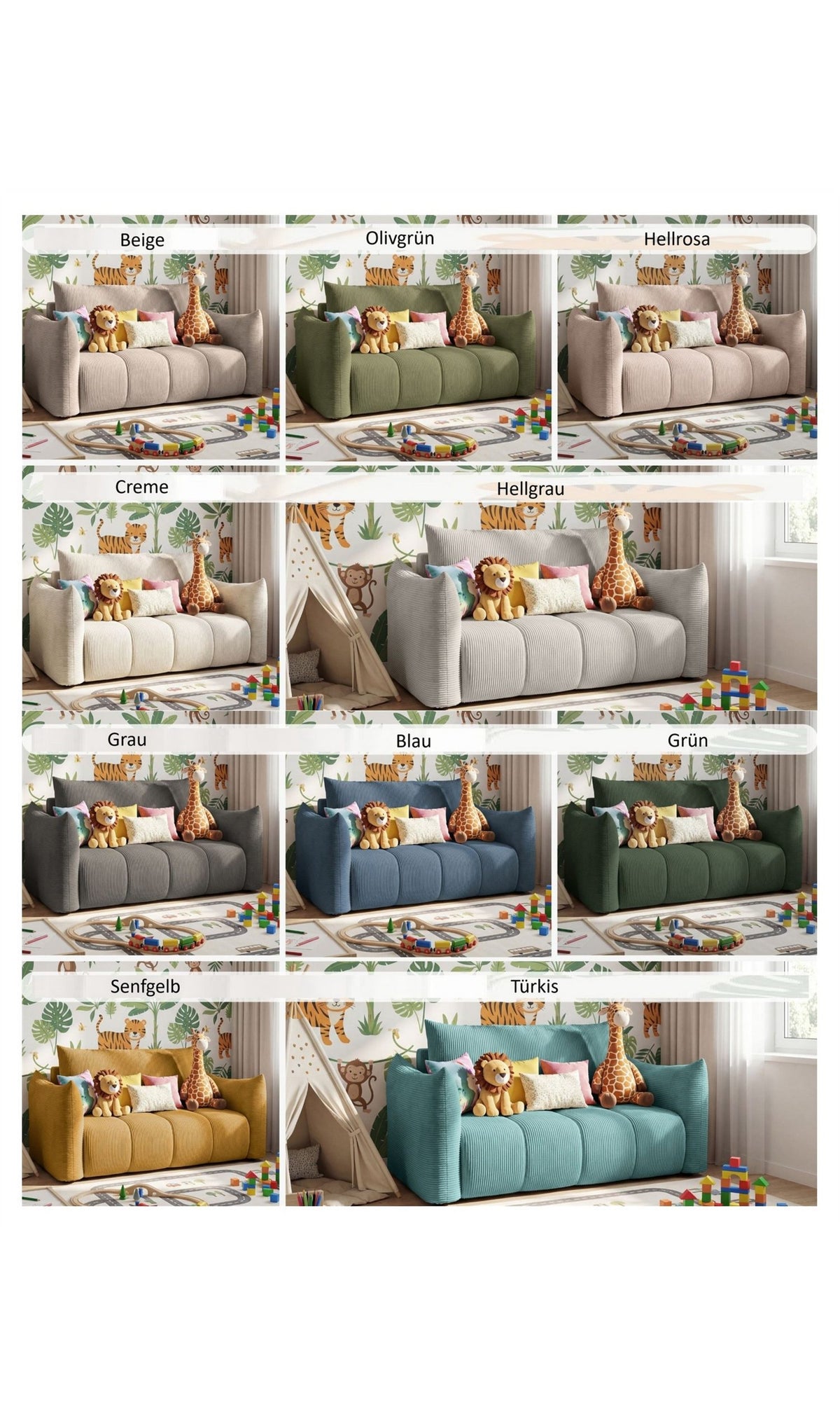 Cord Schlafsofa FUN LORRIS in Türkis Produktbild 7