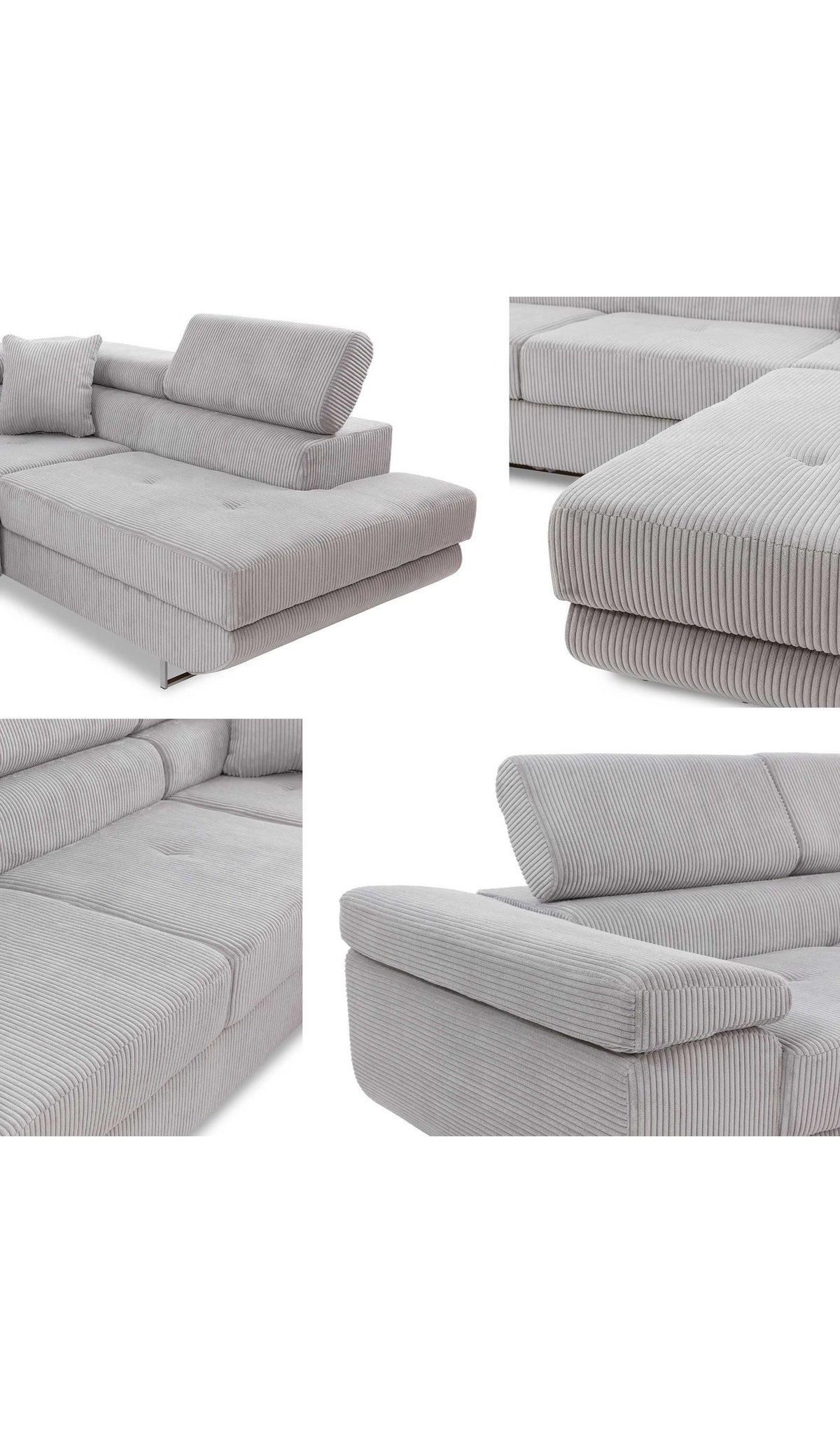 Cord Ecksofa TOREZIO seitliche Ansicht