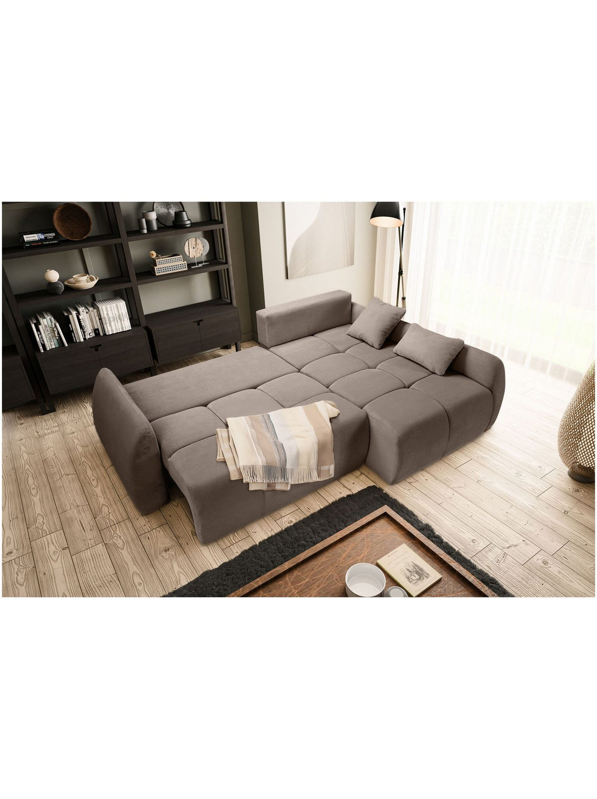 Zierkissen und Rückenkissen des Schlafsofas SANCHO LONG