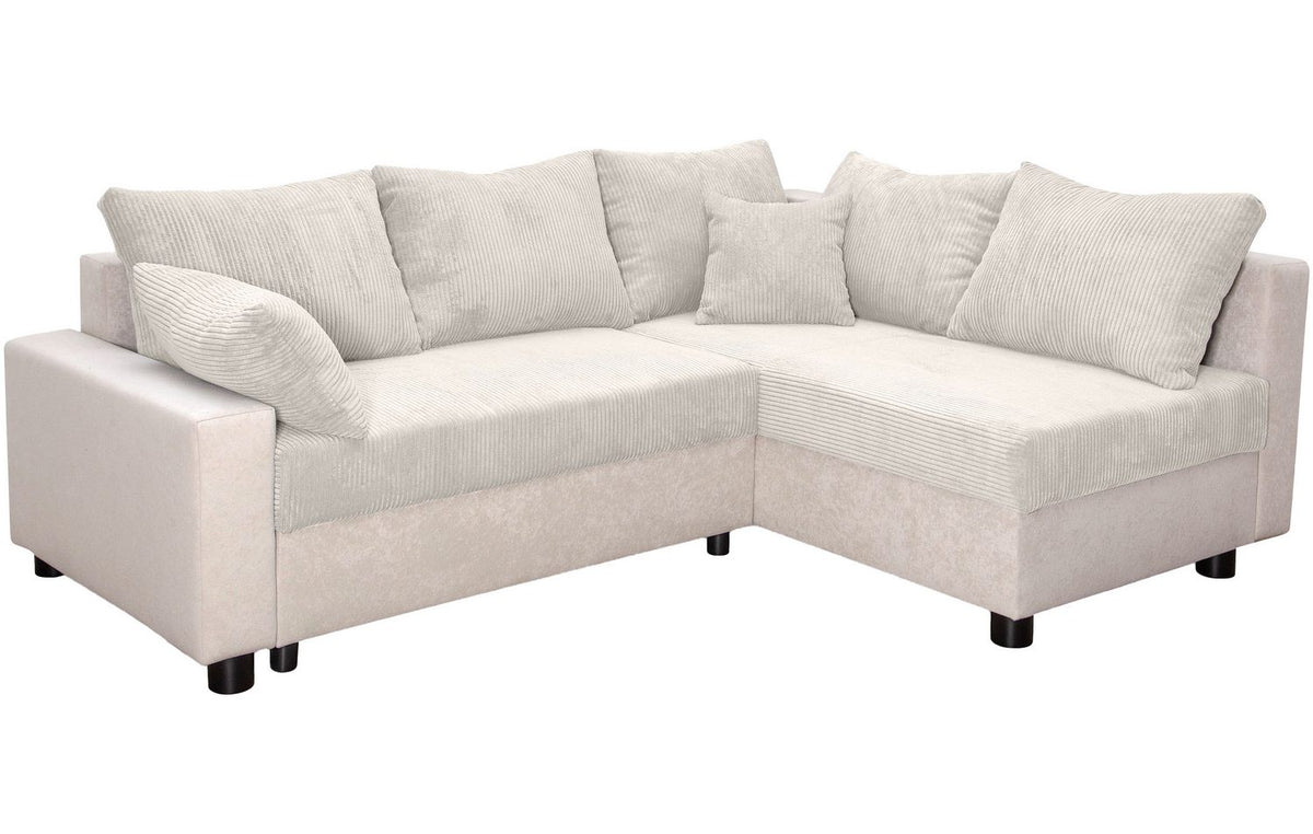 Cord Ecksofa PARMA 224 cm in Hellgrau und Beige Ansicht 2
