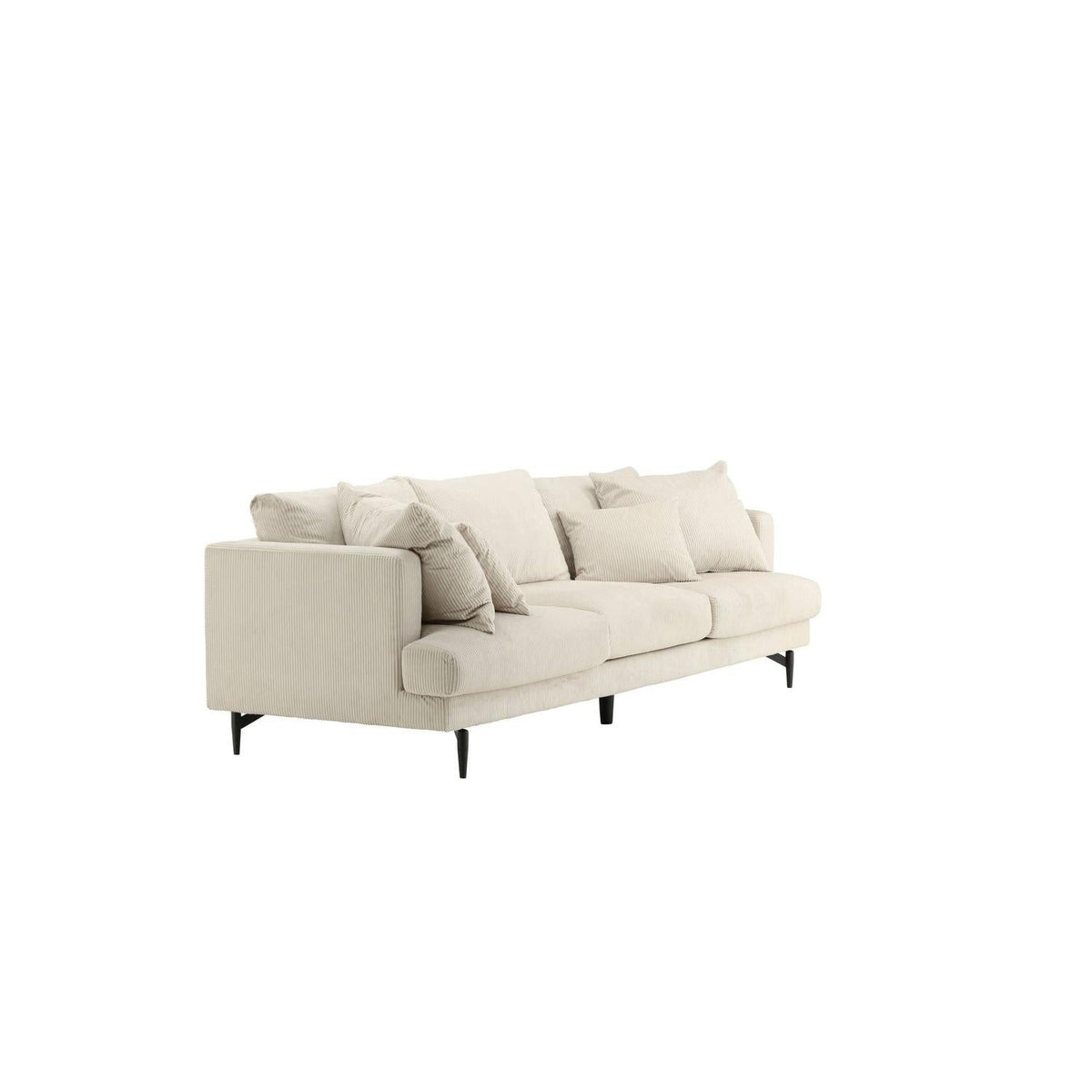 Cord Sofa SOFIA Beige im Wohnzimmer