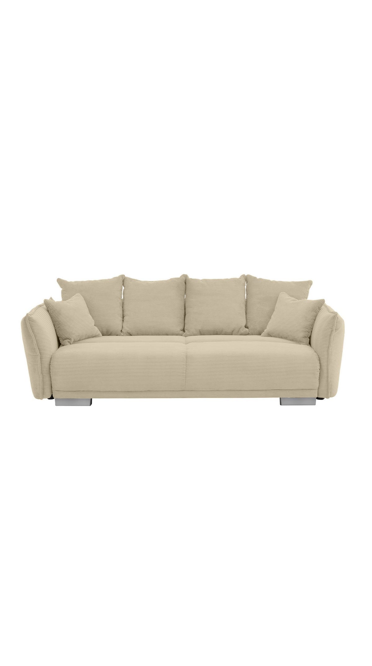 Cordstoff in Beige Grau in der Nahaufnahme