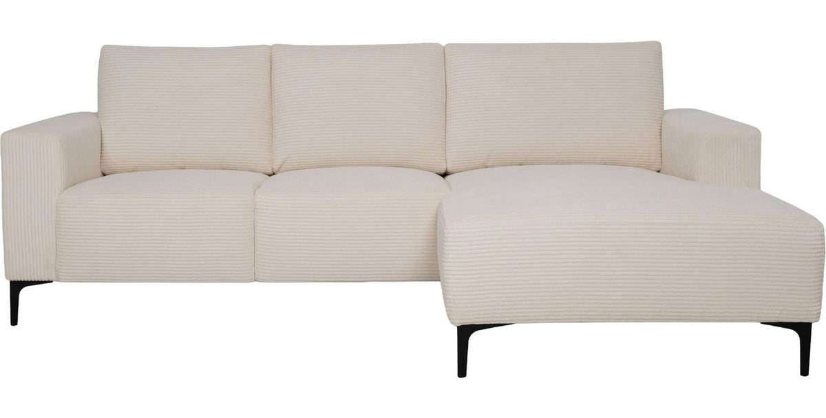 Breitcord Ecksofa Tournon in Creme freigestellt