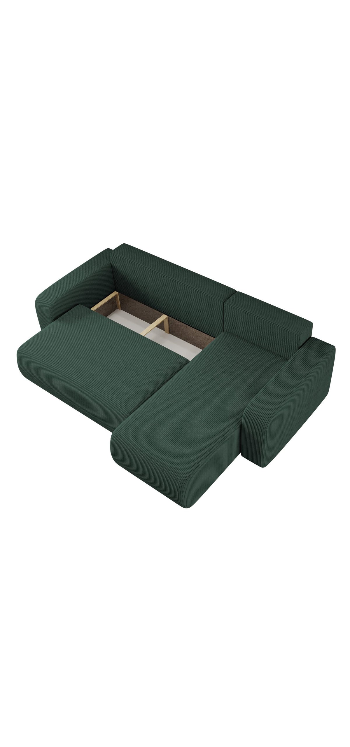 Cord Ecksofa MILANO L mit ausgezogener Liegefläche