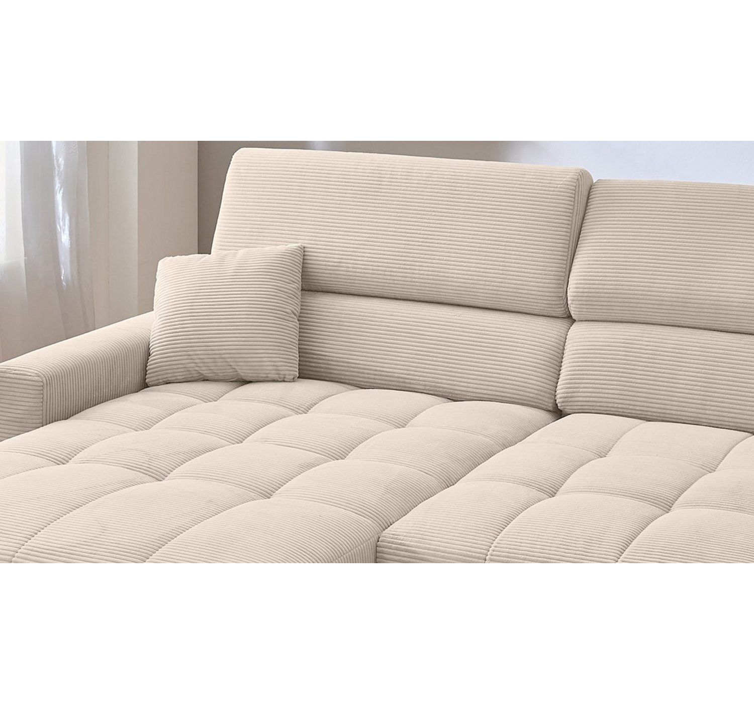 Schwarze Metallfüße des Cord Ecksofas SIMPLE