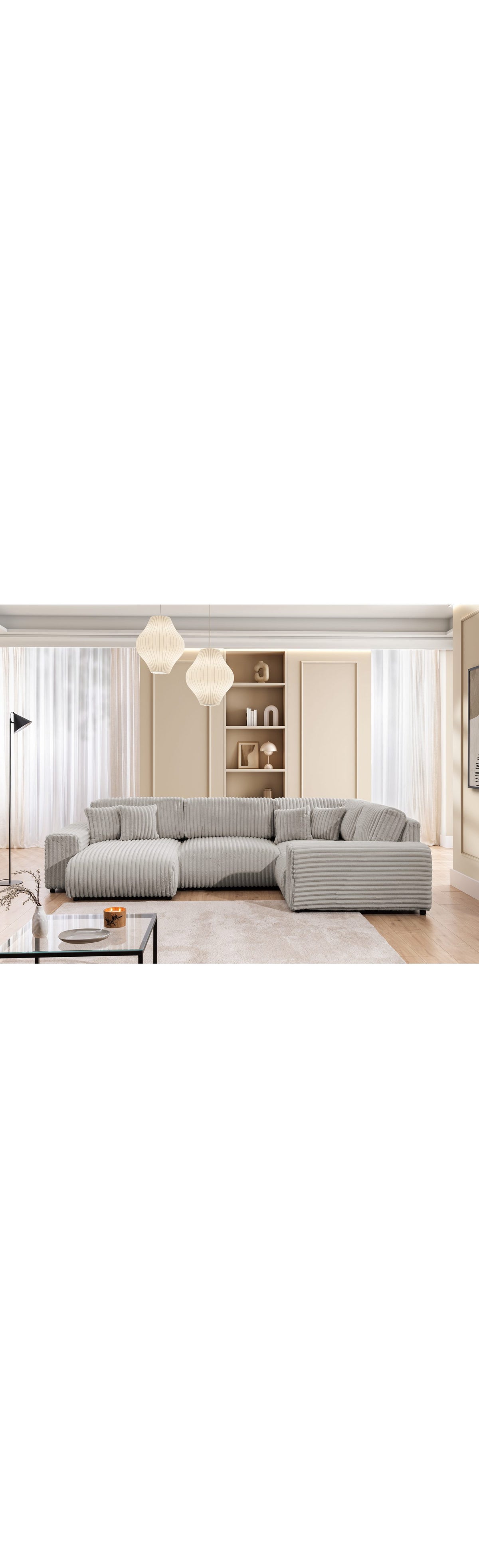 Seitenansicht der Wohnlandschaft MOLLIS mit Ottomane