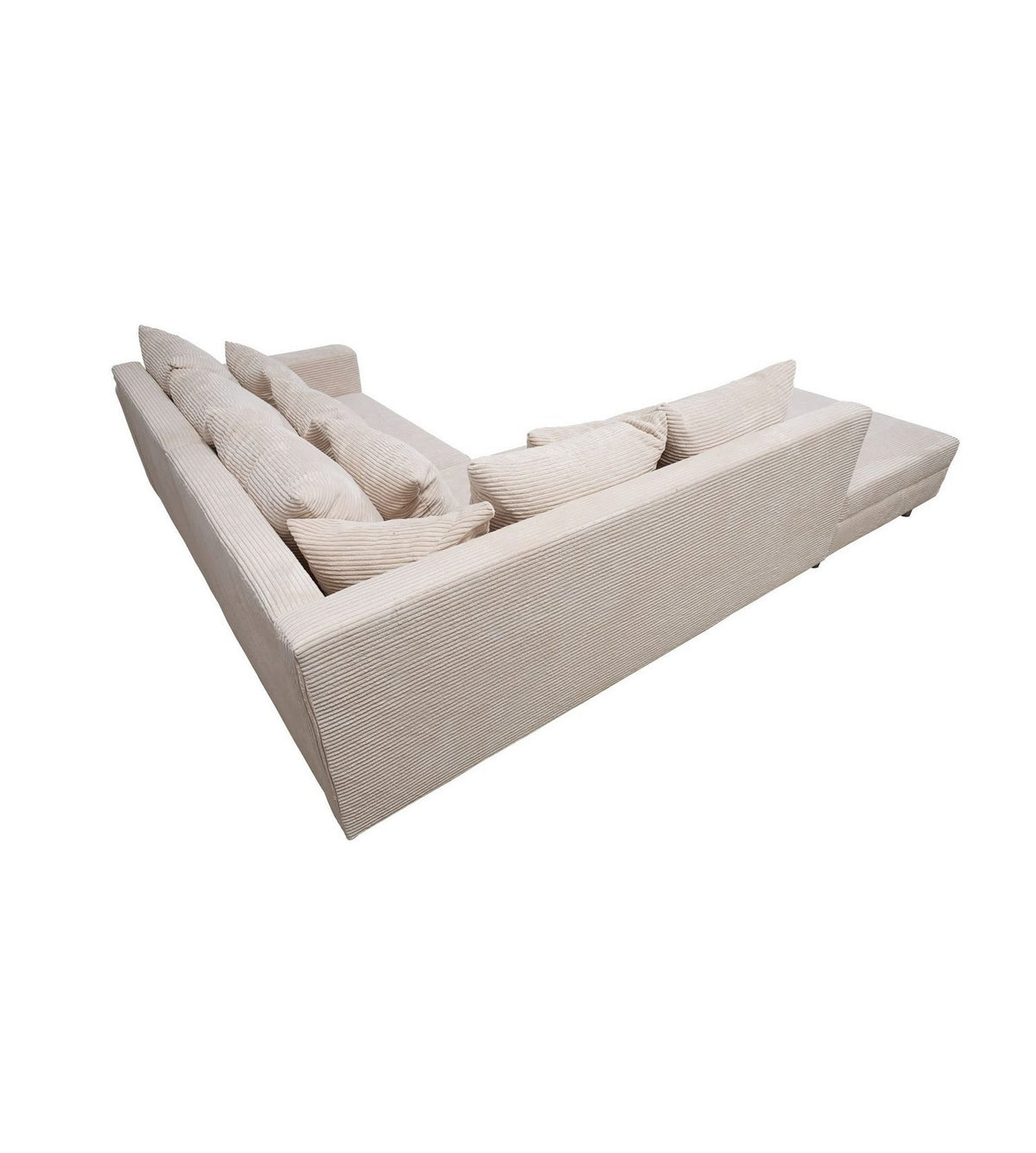 Eckcouch MINSK L mit davor gestelltem Hocker