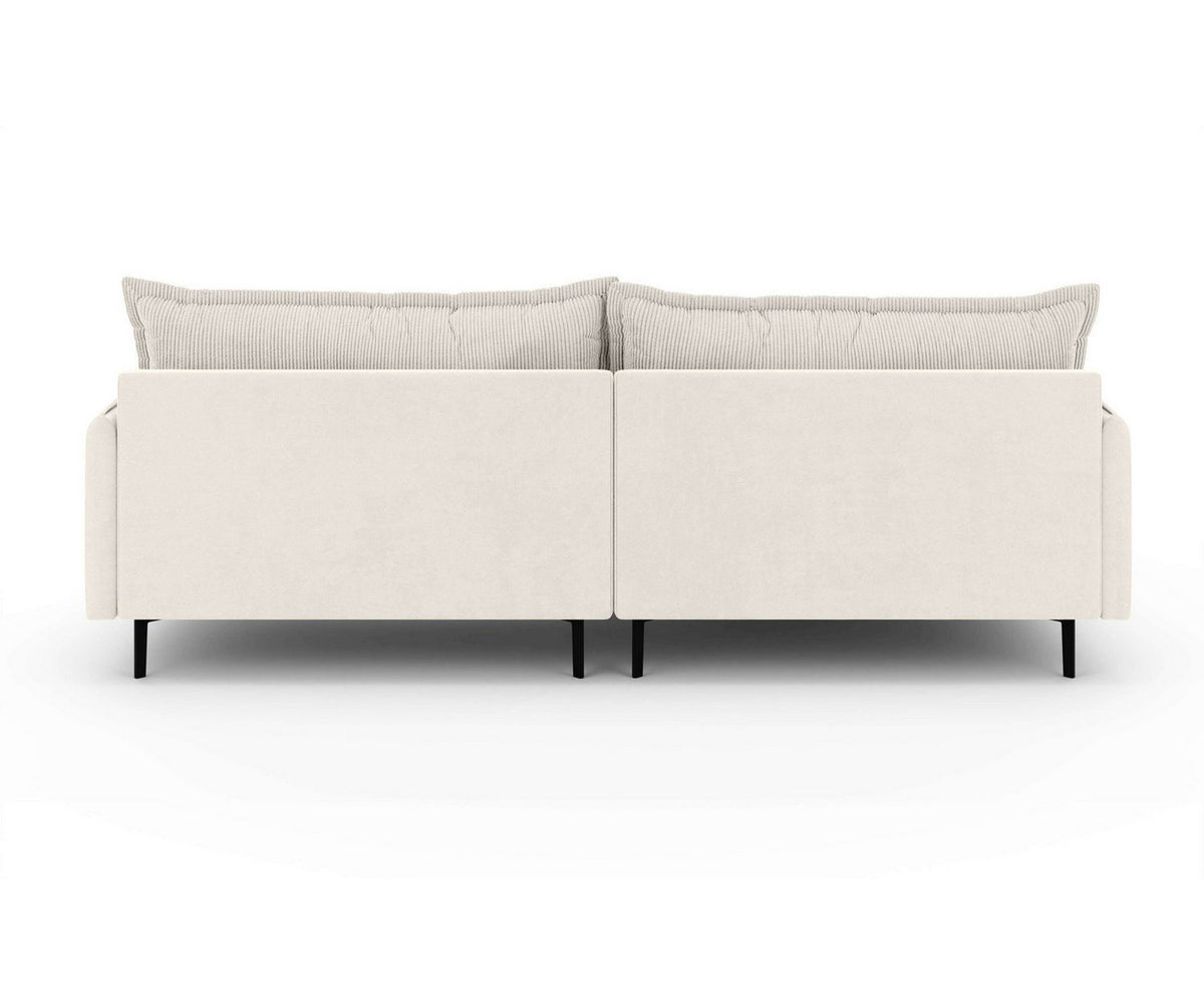 Schwarz matte Holzfüße am Cord Ecksofa ALEXANDRIA