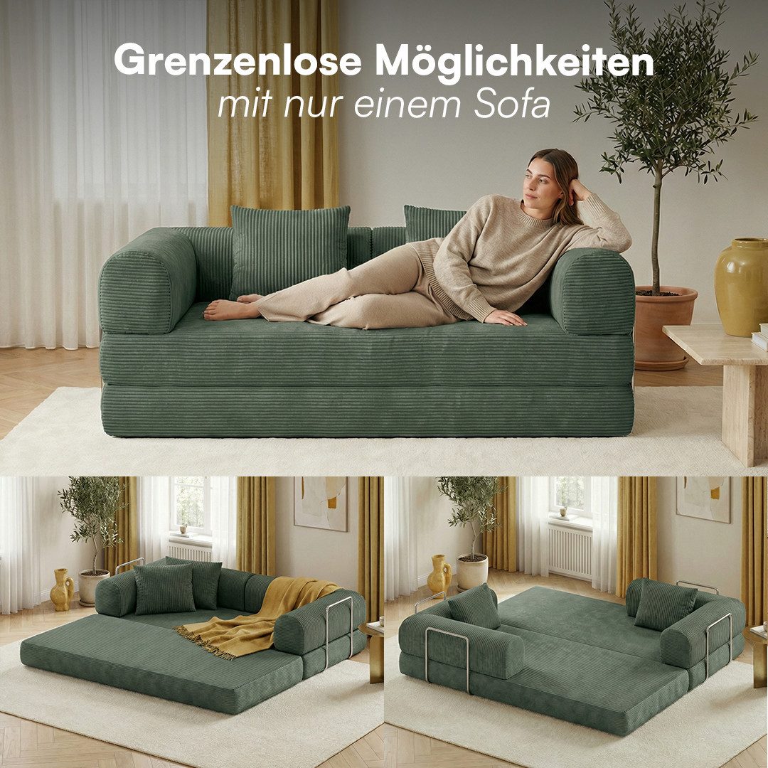 Schlafsofa LOFN mit ausgeklappter Liegefläche