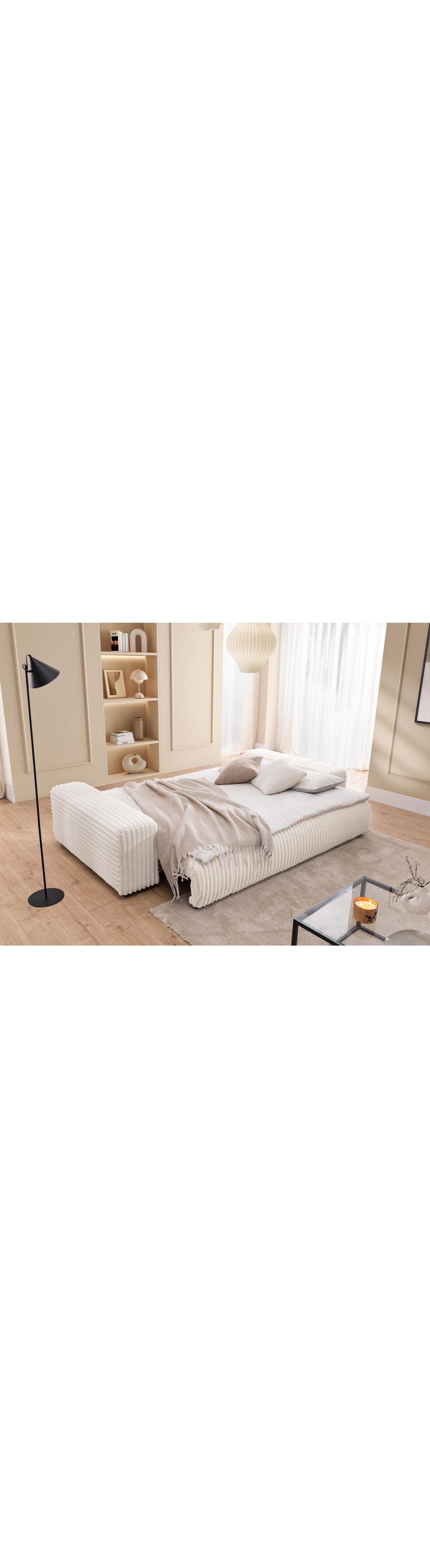 Geöffneter Bettkasten des Schlafsofas MOLLIS