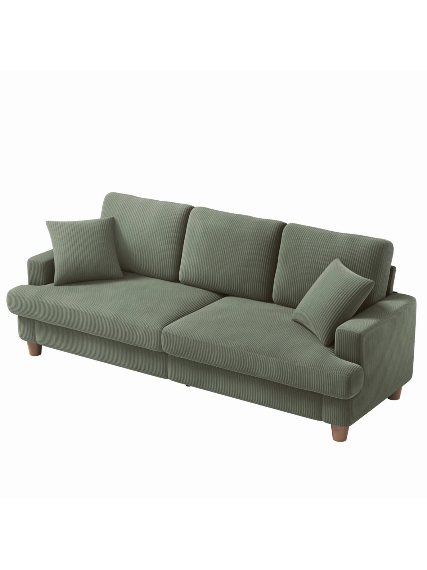 Detail der Cord-Rillenstruktur des Sofas