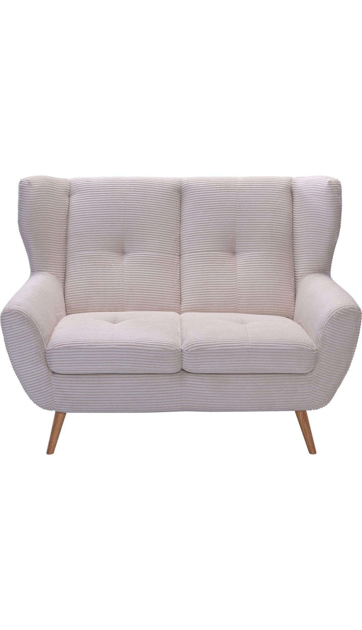 Cord Sofa ALVESTA in Beige von vorne