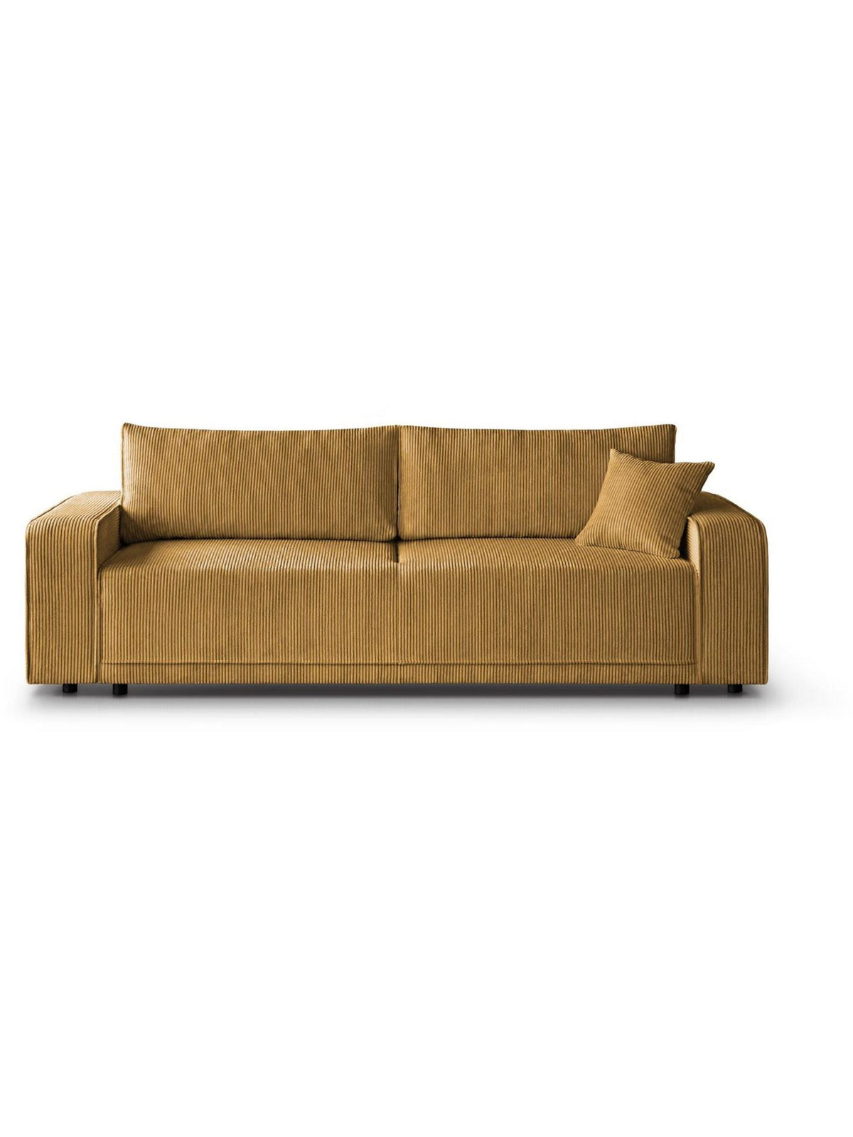 Cord Schlafsofa PRIMO in Senfgelb von vorne
