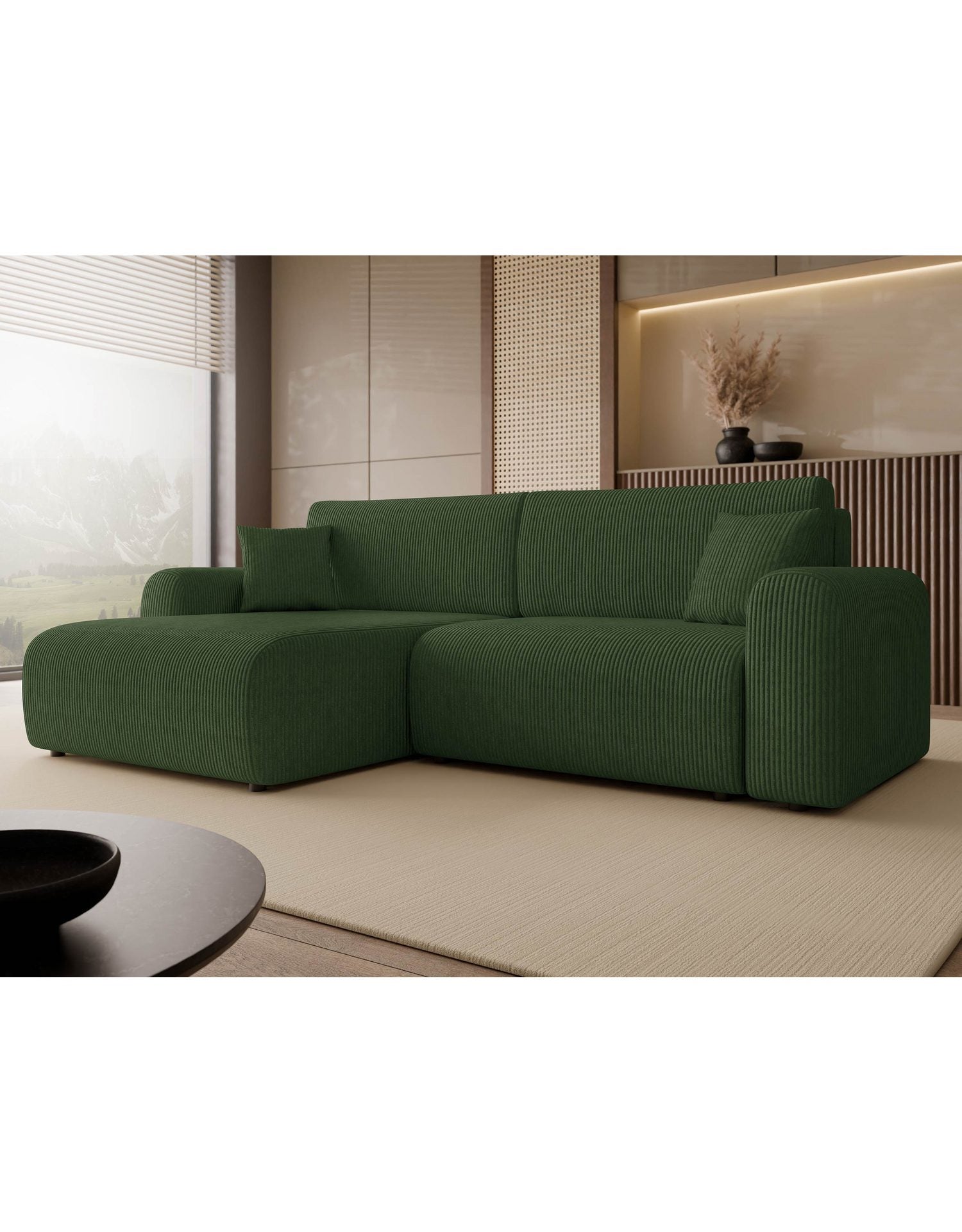 Cord Ecksofa FLORYN L Detailaufnahme des Cordstoffs Poso