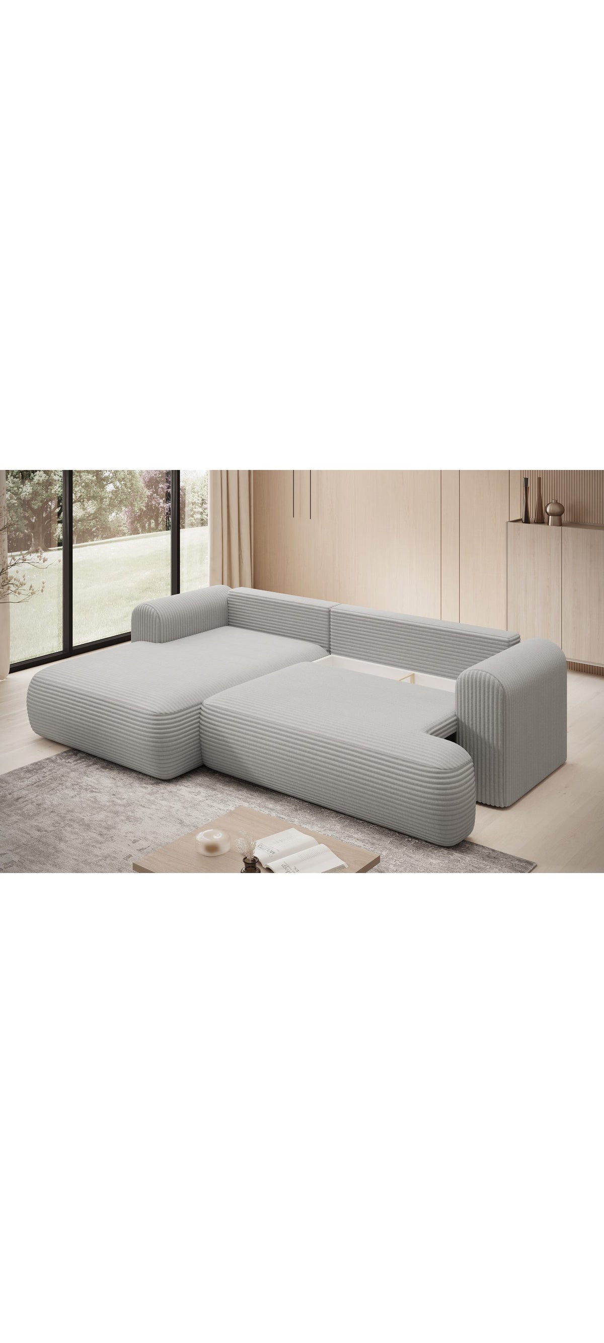 Ecksofa mit ausgeklappter Liegefläche