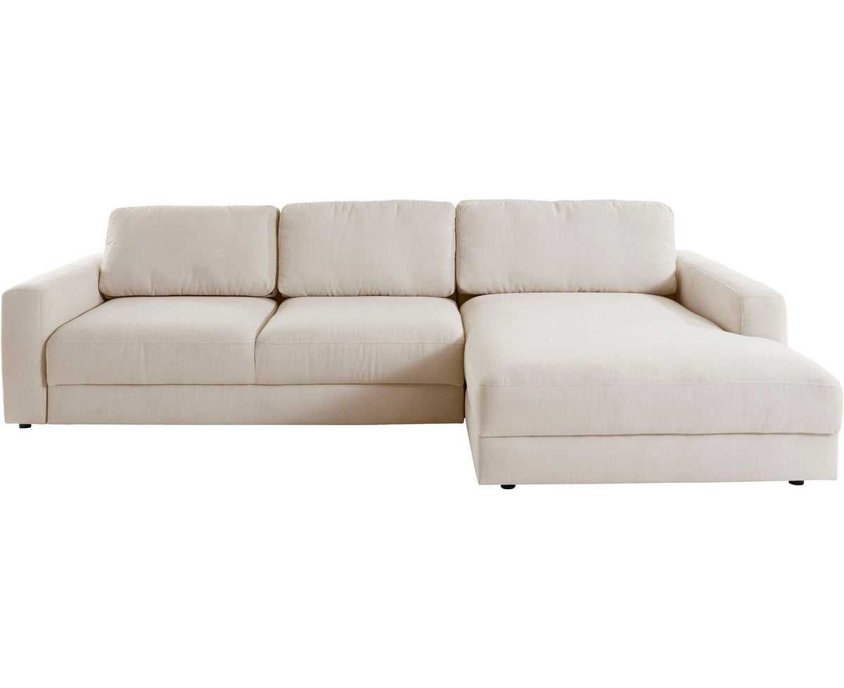 Cord Ecksofa BLOOMFIELD in Beige Detailansicht des Bezugs