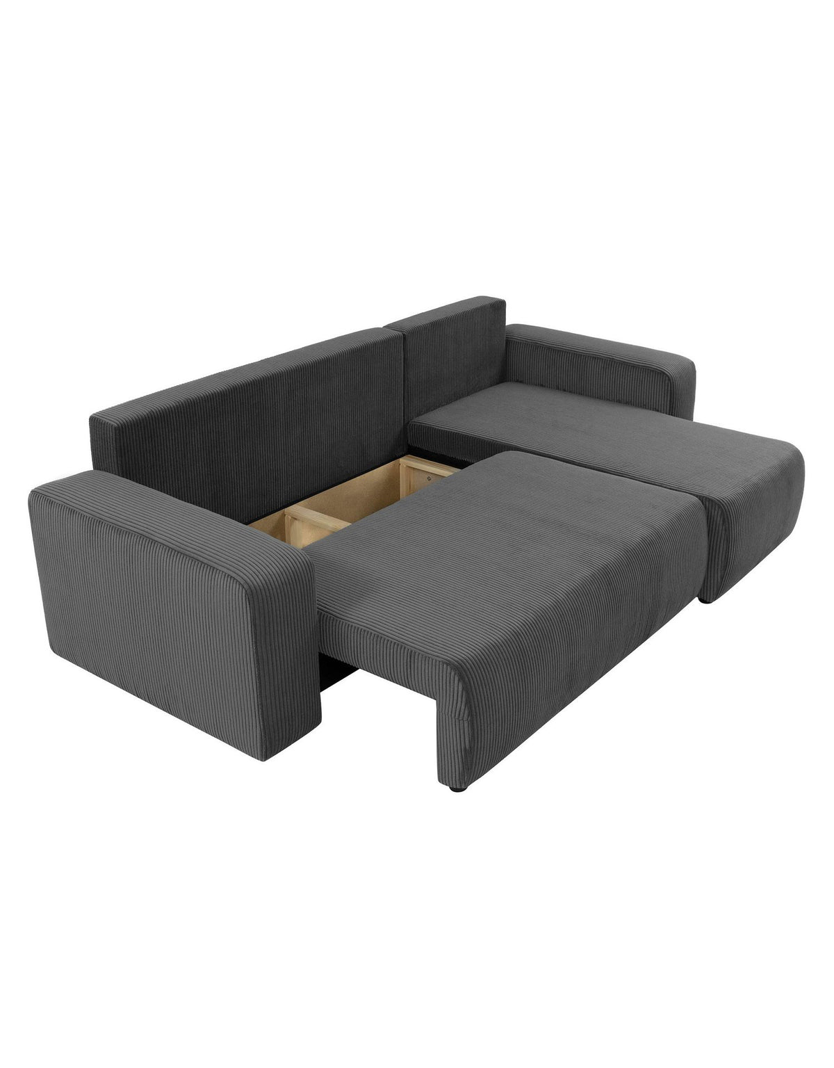 Seitliche Ansicht des Cord Ecksofas PIANO L