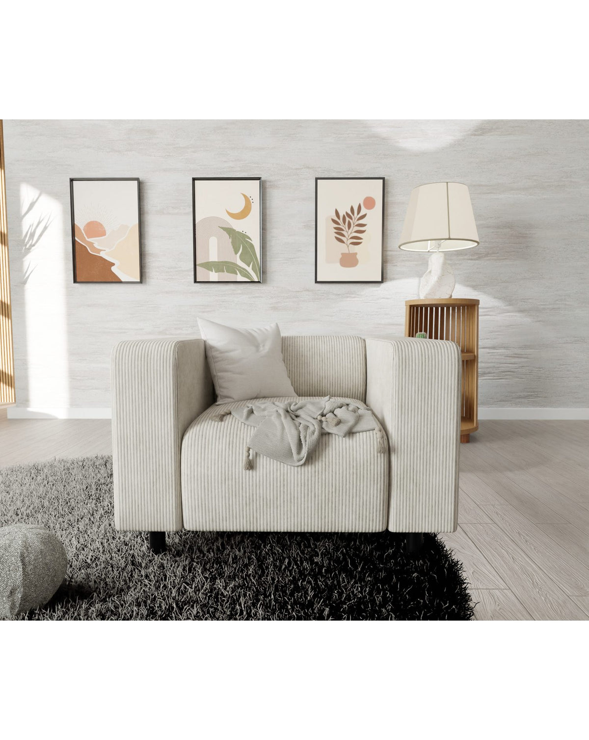 2-Sitzer Sofa Gustav in Beige von vorne