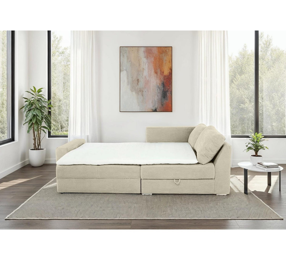 Kaltschaum-Topper des Cord Ecksofas 15235
