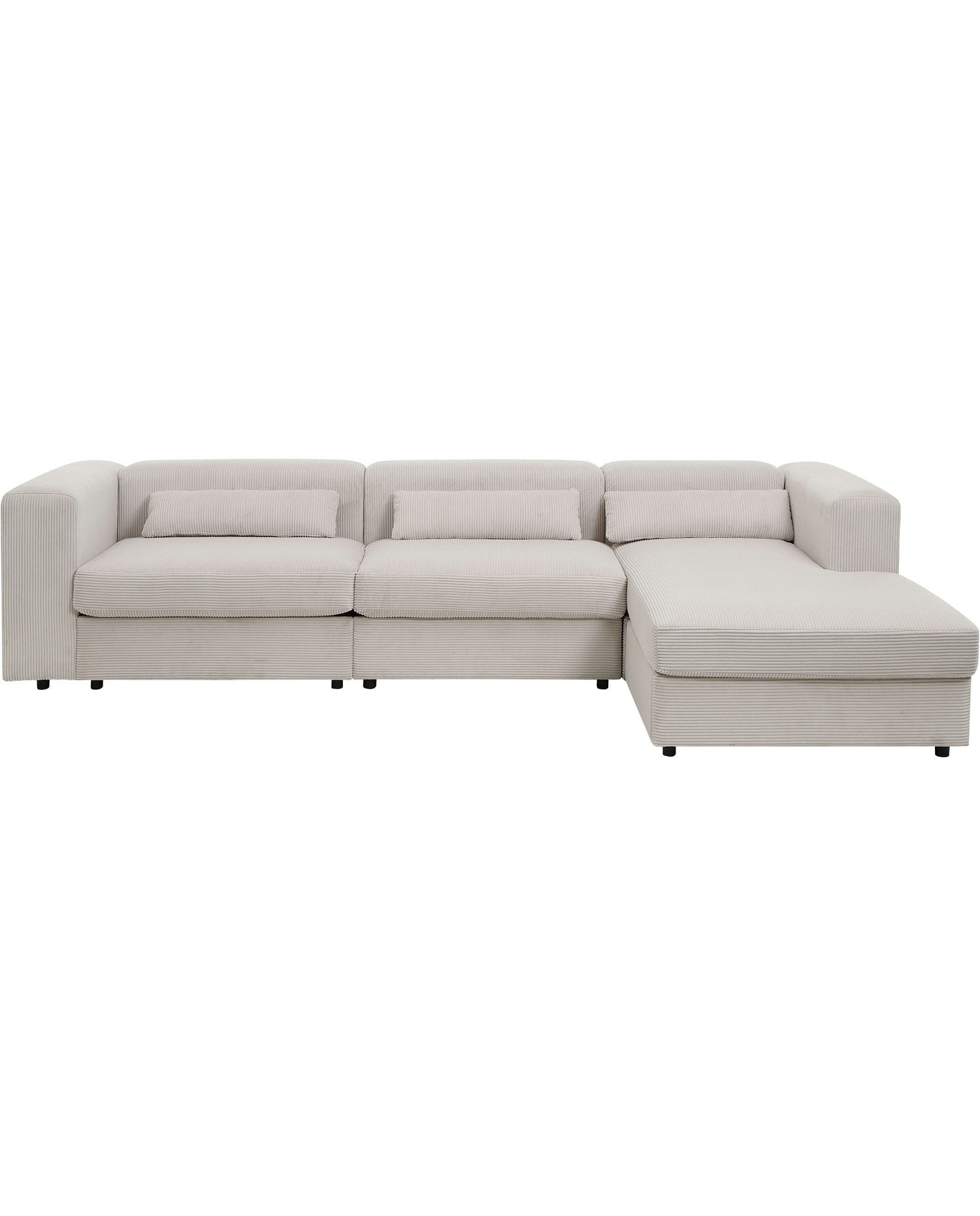 Cord Ecksofa UNO in Creme Gesamtansicht