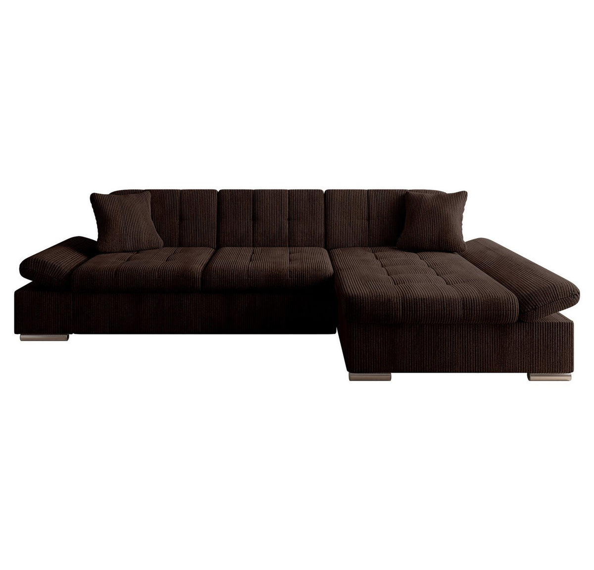 Cord Ecksofa MONTANA in Braun Gesamtansicht