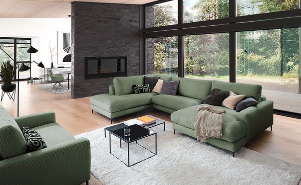 Wohnlandschaft DOWNTOWN XXL in Dunkelgrau im Wohnzimmer