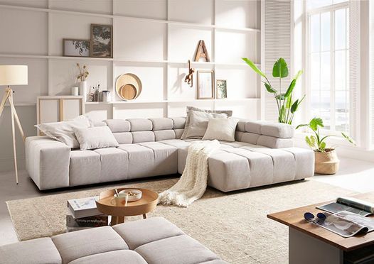 Cord Ecksofa ANCONA im Wohnzimmer