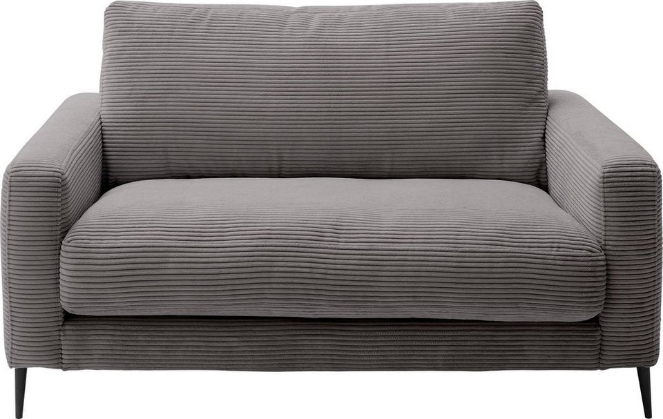Cord Sofa DOWNTOWN als 1.5-Sitzer in Dunkelgrau