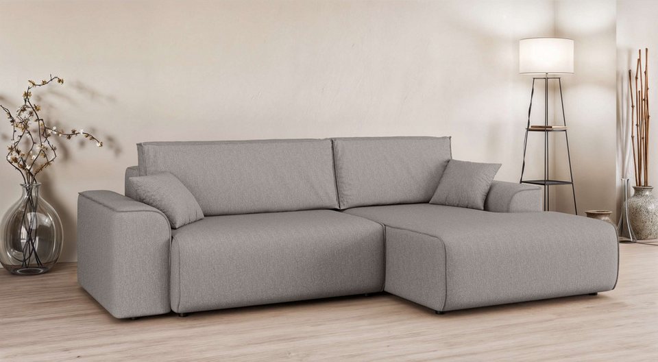 Cord Ecksofa SANTENAY 266 cm in L-Form in Beige