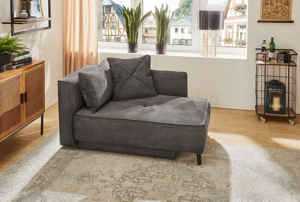 Cord Recamiere REX 155 cm in Grau