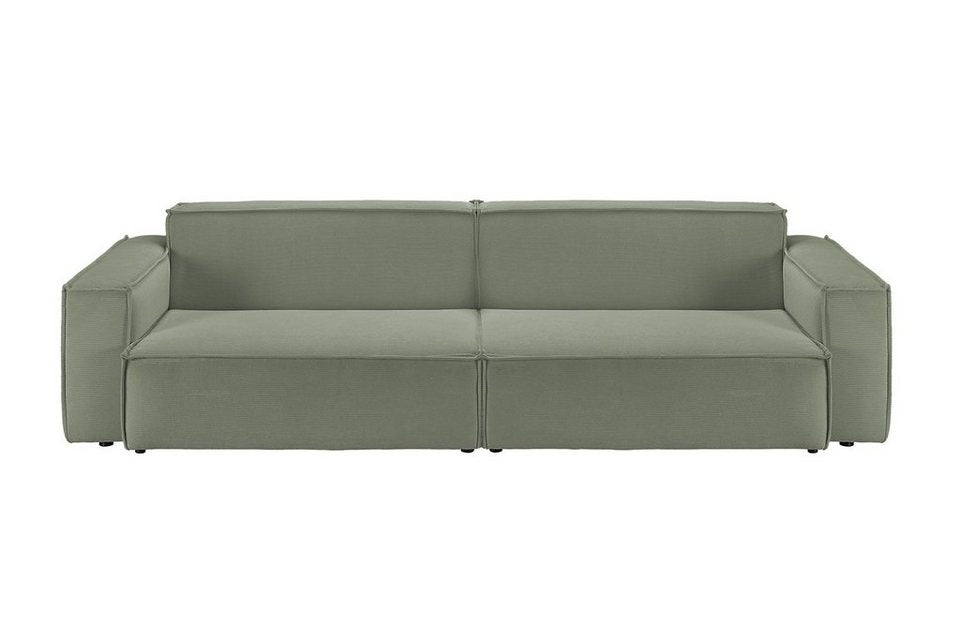 Cord Sofa SAMU aus Feincord in Olivgrün