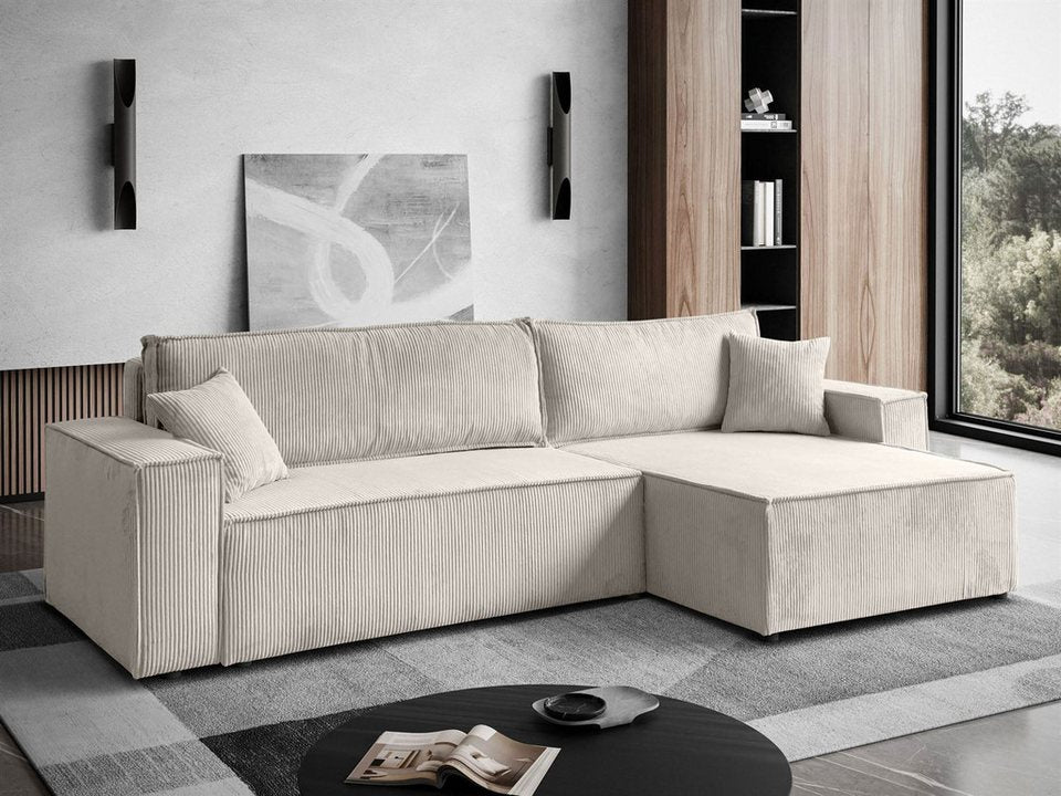 Cord Ecksofa CARLO 277 cm im Cordstoff Poso 100