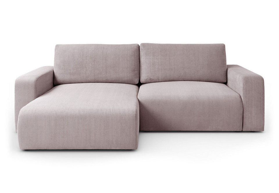 Cord Ecksofa OPERA in L-Form mit Schlaffunktion und Bettkasten