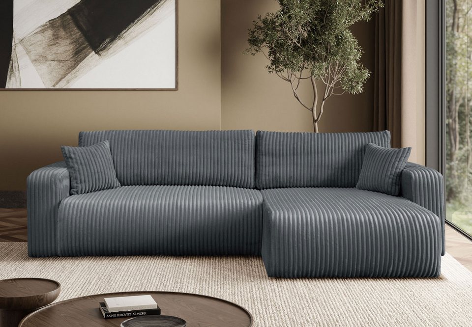 Cord Ecksofa PRESTIGE SOFT 277 cm in L-Form