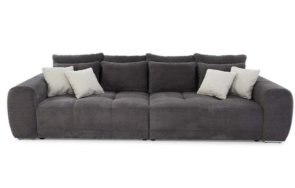 Big Sofa Cord 15171 in Dunkelgrau mit 306 cm Breite
