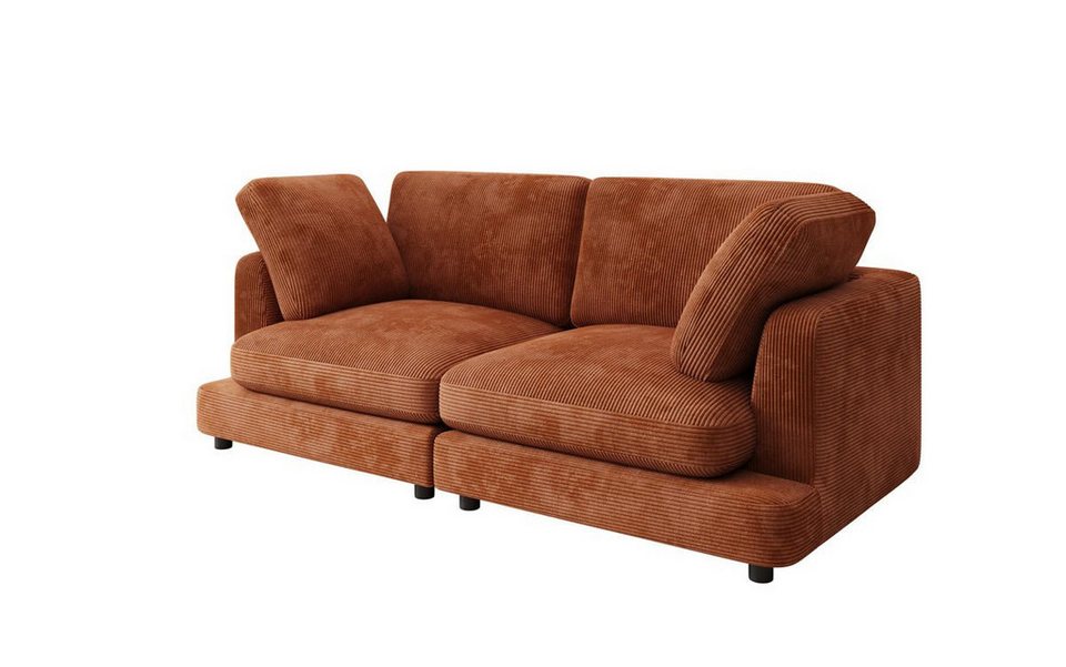 THALESSA Cord Sofa 210 cm 2-Sitzer in Orange