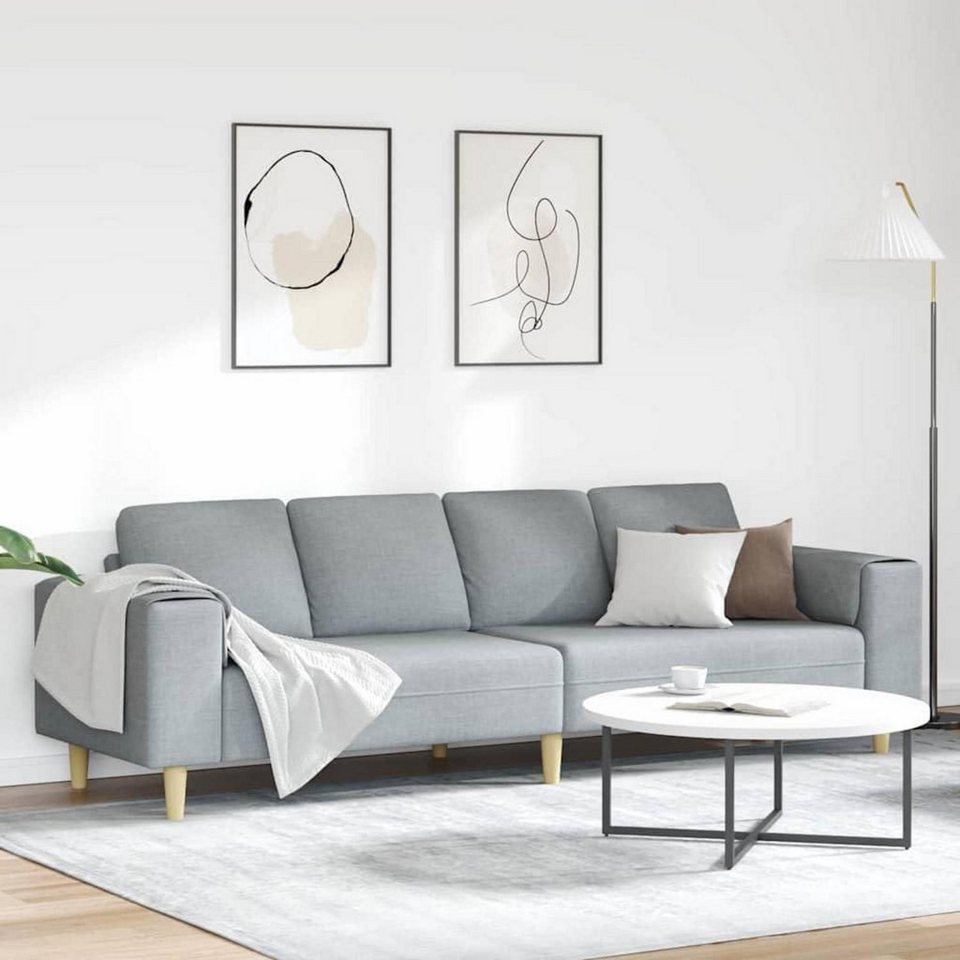 Cord Ecksofa 250 cm in Hellgrau ohne Ottomane von LUXUSKOLLEKTION
