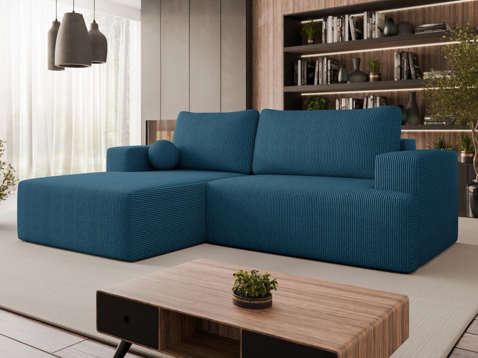 Cord Ecksofa MIVO in Poso 05 mit Schlaffunktion