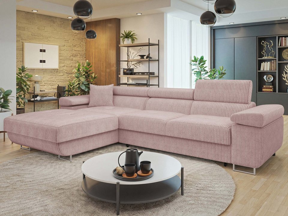 Cord Ecksofa TOREZIO MINI mit Schlaffunktion