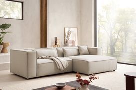 Cord Sofa PIARA modernes zeitloses Design mit hohem Sitzkomfort