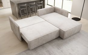 MARLEN Cord Schlafsofa mit ausgeklappter Liegefläche