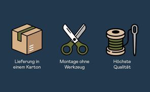 Aufbau des modularen Cord Sofas ZEN ohne Werkzeug