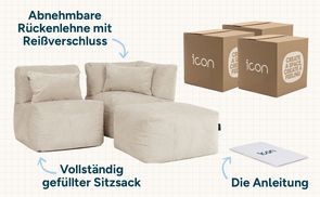 Lieferumfang des modularen Cord Ecksofas NOA