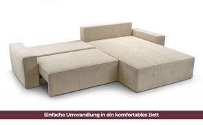 Ausgeklappte Liegefläche des Schlafsofas DENVER L